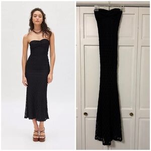 NWT Bardot Adoni Strapless Midi Dress Black Lace Whimsigoth Fairy Grunge XS
